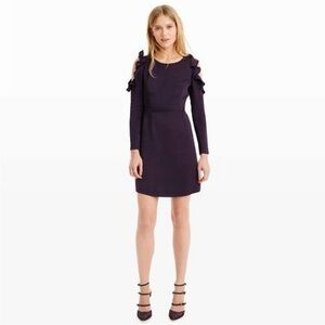 Club Monaco Theodora Ruffled Sleeves Dress in Plum - 00